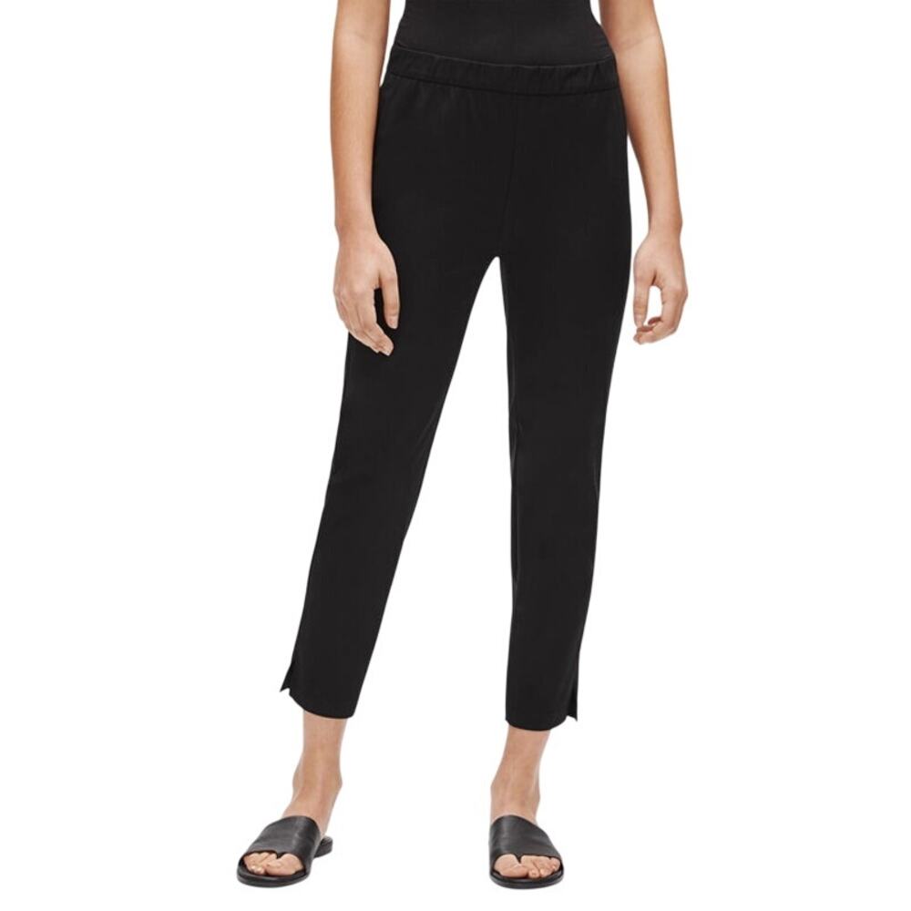 Eileen Fisher Organic Cotton Slim Ankle Pant Black Women's Size XS New With Tags
